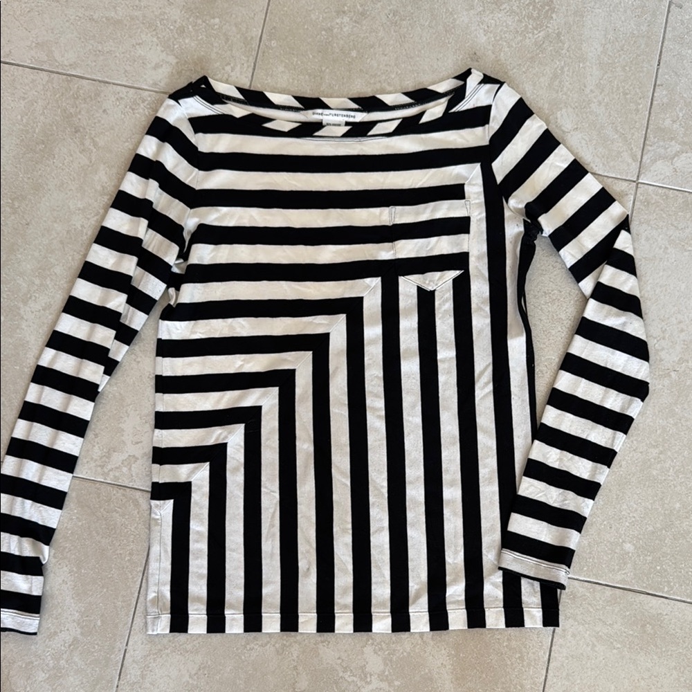 DVF Vintage Striped Black/White Top